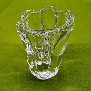 Vintage Orrefors Nils Landberg 1950s 3225 Swedish Clear Crystal Vase